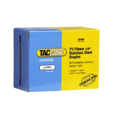 Image of Tacwise 0375 Type 71 / 10mm Stainless Steel Upholstery Staples, Pack of 20,000