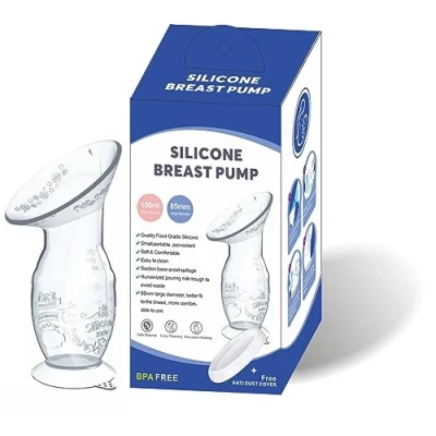 Image of Silicone Manual Breast Pump Breastpump Breastfeeding Feeding Milk Saver Suction (4oz/100ml)