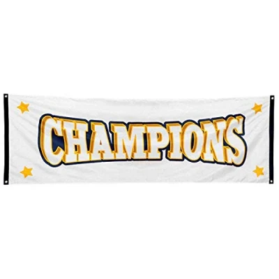 Image of Boland 44771 Banner Champions, Size 74 x 220 cm, Flag made of polyester, flag, target enforcement, winner, award ceremony, sports party, party