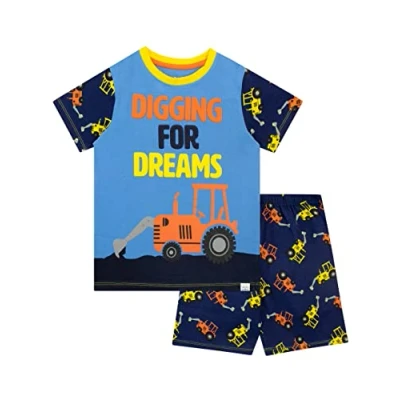 Image of Harry Bear Boys Pyjamas Digger Blue 6 7 Years