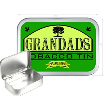Image of TEEZ Grandads Tin 150ml Silver Hinged Tobacco Tin, 2oz