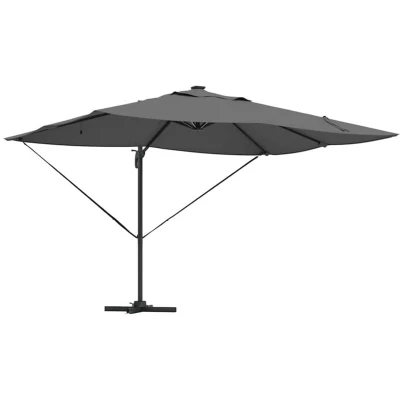 Image of vidaXL Cantilever Roma Parasol with LEDs Anthracite 352x251x265 cm Aluminium