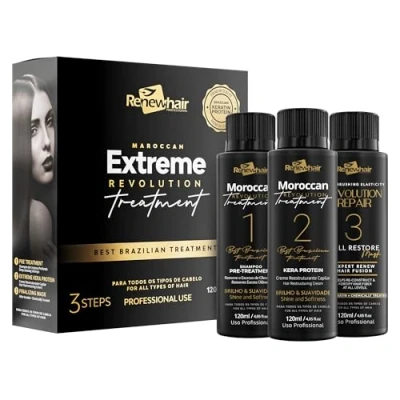 Image of Keratin Revolution Protein Smoothing System120ml 3x Brazilian Hair Treatment Straightening,Smooths, Strengthens, Softens Formaldhendy Free