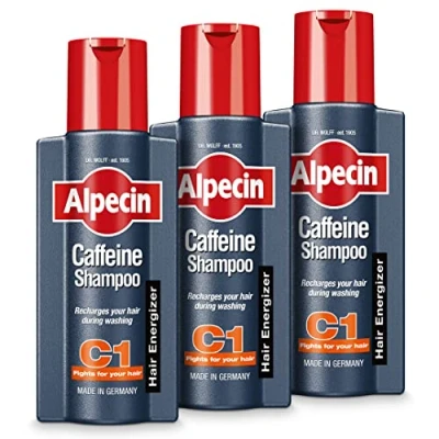 Image of Alpecin Caffeine Shampoo C1 250 ml (Pack of 3) Against Thinning Hair for Stronger and Thicker Natural Growth Men Care Made in Germany