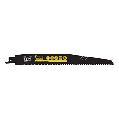 Image of 1 x SabreCut SCRS1156XHM Tungsten Carbide 228mm Variable 6 8 TPI S1156XHM Very Fast Wood and Plastic Cutting Reciprocating Sabre Saw Blade Compatible with Bosch Dewalt Makita Many Others