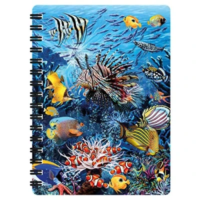 Image of 3D LiveLife Jotter Wonders of The Reef from Deluxebase. Lenticular Coral A6 Spiral Notebook with Plain Recycled Paper Pages. Artwork Licensed Renowned Artist Steven Michael Gardner