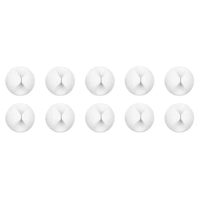 Image of Lifeswonderful Pack of 10 Self Adhesive Charger USB Cable Cord Wire Clip Holders Desk Tidy Ties (White)