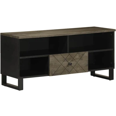 Image of vidaXL TV Cabinet Black 100x33x46 cm Solid Wood Mango