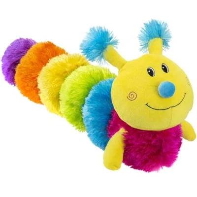 Image of VFM Rainbow 60cm Caterpillar Plush Multi Coloured Fluffy Toy Cuddle Crew