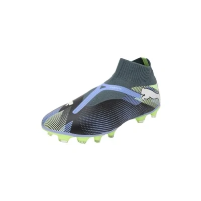 Image of Puma Future 7 Match Laceless FG/AG Moulded stud football boots, Men&#039;s, Size: 10, Gray skies/white/fizzy apple Textile/synthetics