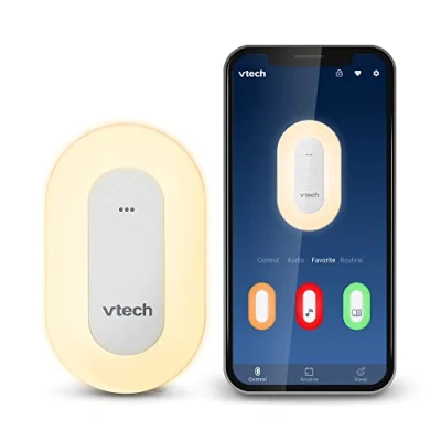 Image of VTech BC8113 Baby Sleep Soother,Noise Machine with 40 Stories/Songs/Sounds,Record Your own Voice.Bluetooth Speaker.Baby Aid Multi Colour Night Light,No Batteries&amp;No Cords Required