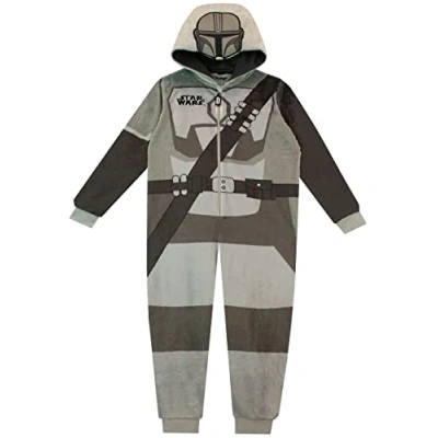Image of Star Wars Boys Onesie The Mandalorian Grey 7 8 Years