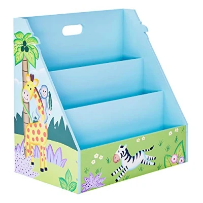 Image of Fantasy Fields by Teamson Sunny Safari Kids Bookshelf Bookcase Book and Toy Organiser Storage VEN TD 13141A, Blue, One Size