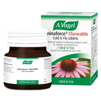 Image of A.Vogel Echinaforce Chewable Cold &amp; Flu Tablets Relieve Symptoms Extracts of Fresh Echinacea 80
