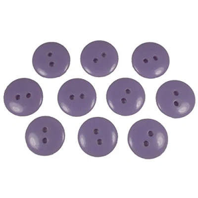 Image of Smartie Buttons Polyester Round 2 Hole Pack of 10 (Lilac, 15mm)