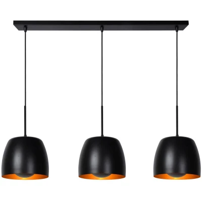 Image of Nolan Classic Bar Pendant Light 3xE27 Black