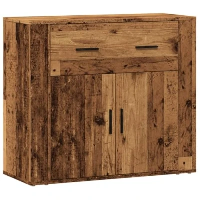 Image of vidaXL Sideboard Side Cabinet Cupboard Old Wood Engineered 80x33x70cm Storage for Living Room, Bedroom, Hallway