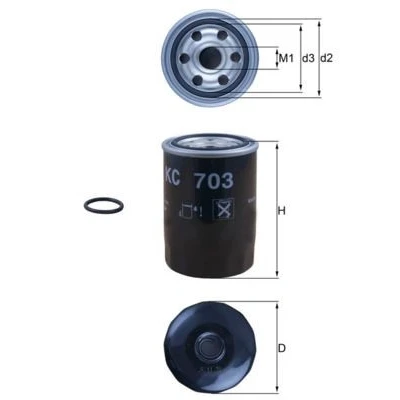 Image of S80513480A, S80513ZA5 Fuel Filter MAHLE ORIGINAL KC 703D Spin on