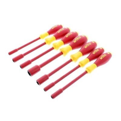 Image of Wiha 32293 7 Piece 1000 Volt Metric Insulated Nut Driver Set