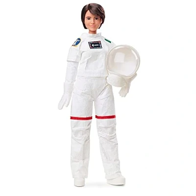 Image of Barbie Signature Role Models ESA Astronaut Samantha Cristoforetti Doll (11.5 in Brunette) Wearing Realistic Spacesuit, Gift for 6 Year Olds and Up, GTJ81