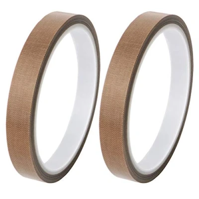 Image of GTIWUNG 2PCS High Temp Tape, PTFE Tape/Teflon Temperature Adhesive Vacuum Machine Sealer Tape for Hand Impulse Sealers, Heat Resistant Up to 300℃ (10m / 39.37inch)