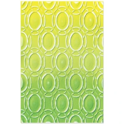 Image of Sizzix 3 D Textured Impressions Embossing Folder Cosmopolitan, Golden Rings by Stacey Park, Multicolor, One Size