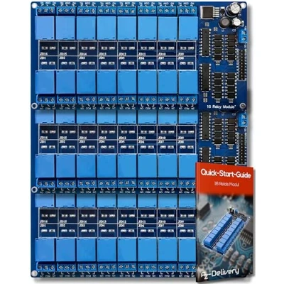 Image of AZDelivery 3 x 16 Channel Relay Module DC 12V with Optocoupler Low Level Trigger Board compatible Arduino Including E Book!