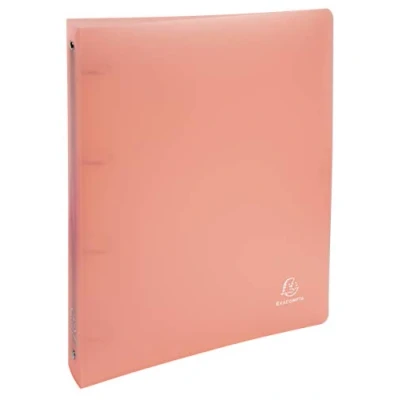 Image of Exacompta Ref. 51977E set of 5 4 ring binders 30 mm in polypropylene dimensions 32 x 26.8 cm for A4 maxi format 297 242 Chromaline Pastel coral colour
