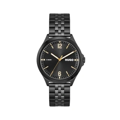 Image of HUGO Analogue Quartz Watch for Men with Black Stainless Steel Bracelet 1530218
