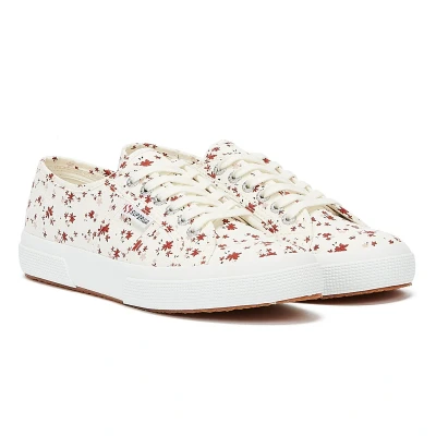 Image of Superga 2750 Cotu Print Womens White Trainers Cotton Size UK 4