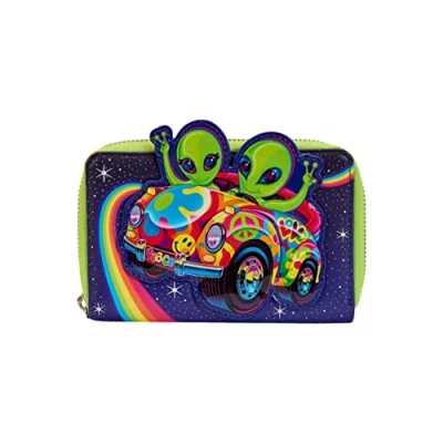 Image of Lisa Frank Cosmic Alien Ride Zip Wallet Loungefly
