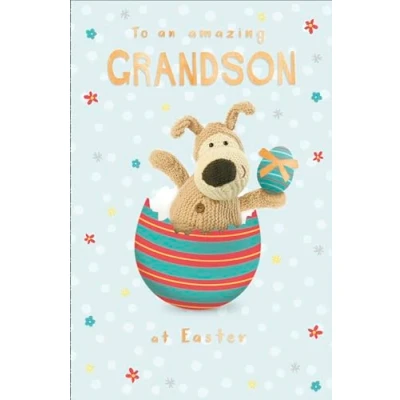 Image of Boofle Amazing Grandson Cracking Easter Egg Card Cute Greeting 764233