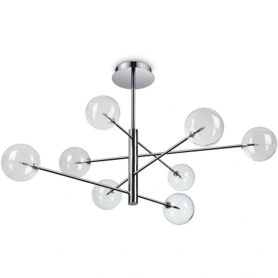 Image of EQUINOXE 8 Light Multi Arm Semi Flush Ceiling Lamp Chrome