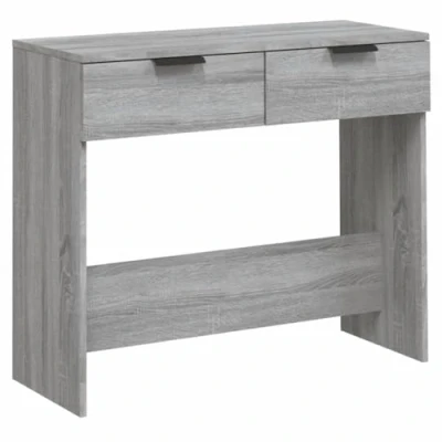 Image of vidaXL Grey Sonoma Console Table Modern Style Entryway with Drawers and Spacious Top Engineered Wood❱