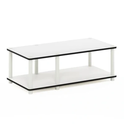 Image of FURINNO Toolless TV Stands, Wood, White(ex)/White, one size,39.6 x 80 27.7 cm