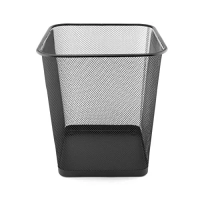 Image of D.RECT Metal Bin Mesh 18L Bedroom Bin, Trash Can, Office Small Waste Paper Bins, Black
