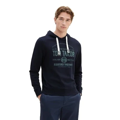 Image of TOM TAILOR Men&#039;s 1039843 Sweatshirt, 10668 Sky Captain Blue, XXL
