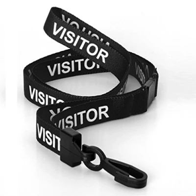 Image of CKB LTD Visitor LANYARDS Breakaway Safety Lanyard Neck Strap Swivel Plastic Clip for ID Card Holder Pull Quick Release Design (Pack of 20, Black)