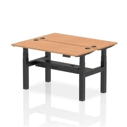 Image of Air B2B 1400x600mm Height Adjustable 2P Bench Desk CP Oak/Black