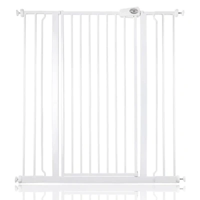 Image of Bettacare Child and Pet Gate, 100.8cm 108.4cm, White, Extra Tall Gate 104cm in Height, Pressure Fit Stair Baby Suitable for Dog or Barrier, Easy Installation
