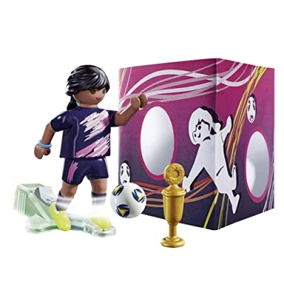 Image of Playmobil 70875 Female Soccer Player, Fun Imaginative Role Play, PlaySets Suitable for Children Ages 4+