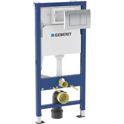 Image of Geberit Duofix Frame for Wall Hung WC 112cm with Delta Concealed Cistern 12cm DELTA30 Flush Plate 458.119.21.2