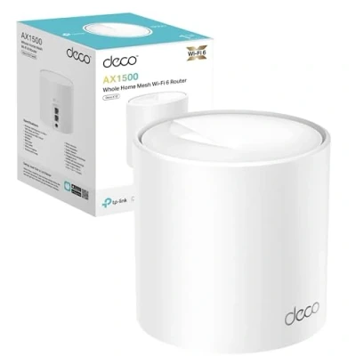 Image of TP Link Deco Wi Fi 6 Router, Dual Band Up to 1500 Mbps, WiFi Extender as Add on, Coverage 2,100 ft² /190 m², Connect 120 devices, Built Mesh System with all Deco, Parental Controls
