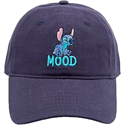 Image of Concept One Unisex&#039;s Disney Stitch Dad Hat, Adjustable Cotton Baseball Cap with Curved Brim, Navy Mood, Size