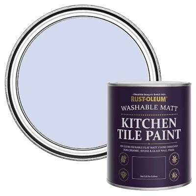 Image of Rust Oleum Purple Water Resistant Kitchen Tile Paint in Matt Finish Be My Mermaid 750ml