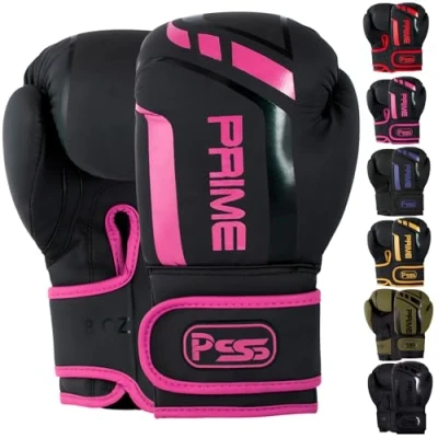 Image of PSS PU Matt Leather Kids Boxing Gloves 4oz, 6oz, 8oz Punching bag MMA Muay Thai for Fighting, Aggressive &amp; Kickboxing junior Sparring Training 1025 (1025 Pink, 10 oz)