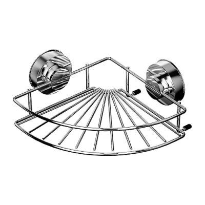 Image of Blue Canyon Gecko Corner Rack, Shower Caddy with Vacuum Suction, Quick Lock Suction Cup, No Drill and Screws Required, Removable, Reusable Repositionable, Stainless Steel