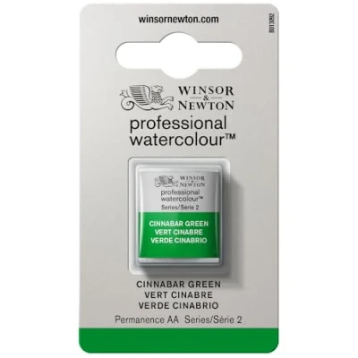 Image of Winsor &amp; Newton 0101420 Professional watercolour Cinnabar Green, 1/2 nap paint, vibrant colours in artist quality, high colour brilliance and clarity, non fading