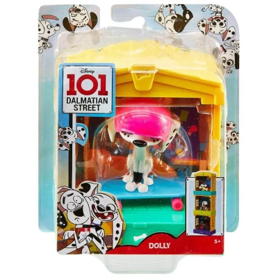Image of 101 Dalmatian Street GBM33 Disney, Stackable Dog House (5 in) with Deja Vu Character Figure (3 and Hat Accessory, Multicoloured