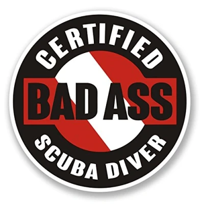 Image of 2 x 10cm Certified Scuba Diver Vinyl Decal Sticker Bike Laptop Diving Fun #5583 (10cm 10cm)